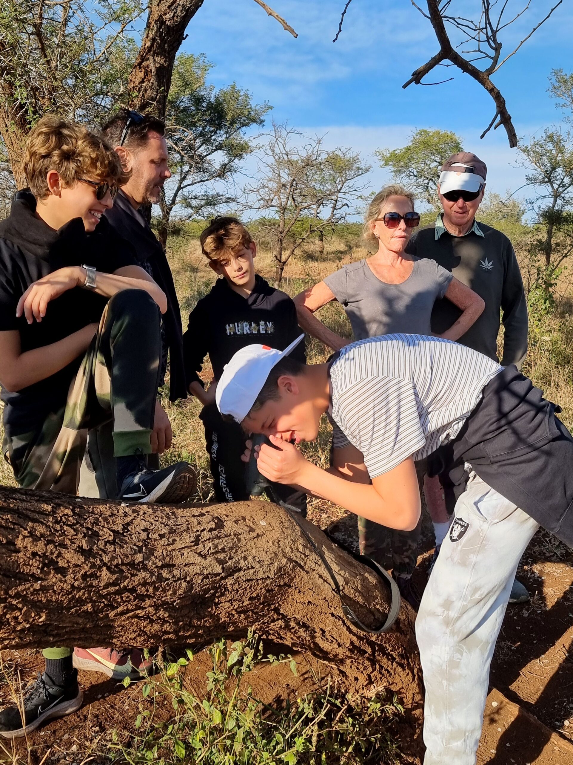 Guets on a guided safari walk with a FGASA guide.